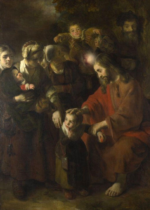 Painting of Jesus blessing children