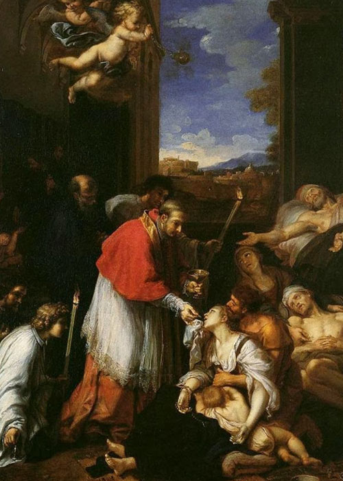 St. Charles Borromeo Administering the Sacrament to Plague Victims in Milan by Pierre Mignard
