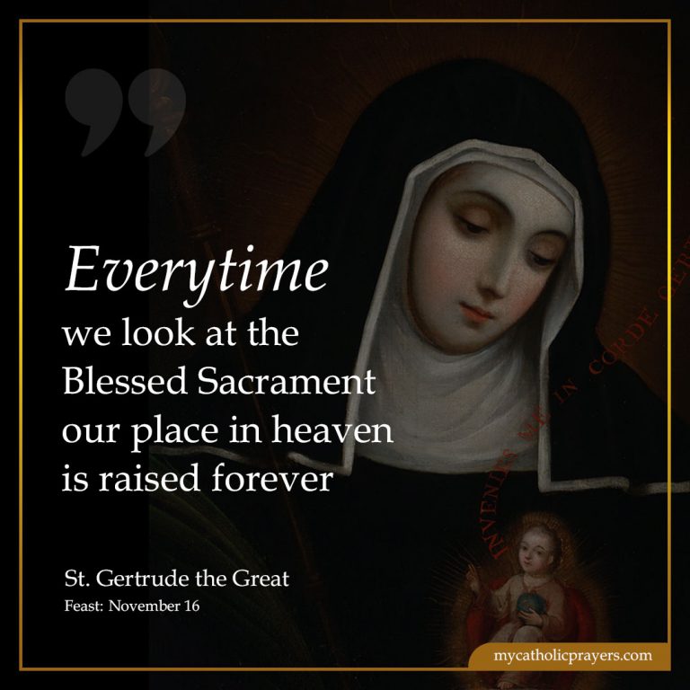 Every time we look at the Blessed Sacrament our place in heaven is raised forever