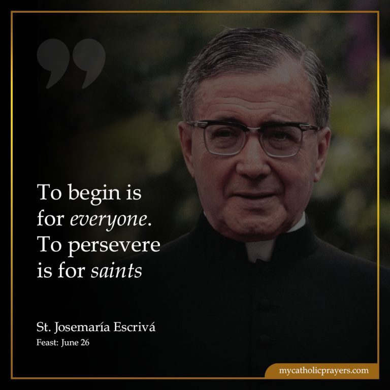 To begin is for everyone. To persevere is for saints